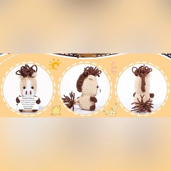 Mini Positive Crochet Horse with Inspirational Card - Picture 6 of 7